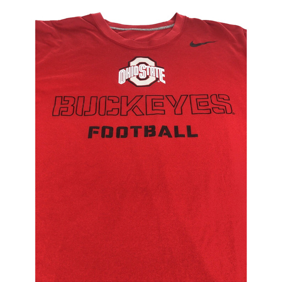 Nike Ohio State Buckeyes Men's Shirt XL Dri Fit Short Sleeve Red OSU Football - Picture 2 of 10